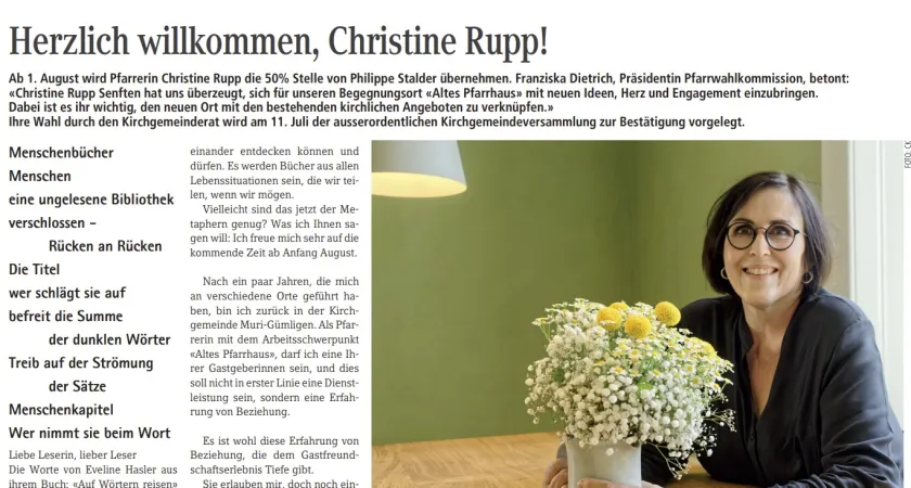 Christine Rupp (reformiert. Juli 2021) (Foto: Christoph Knoch)